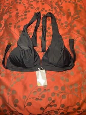 COCOSHIP Black Halter Bikini Top Size 36 B/C or Medium